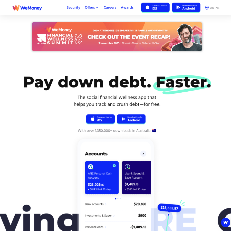 wemoney.com.au homepage screenshot