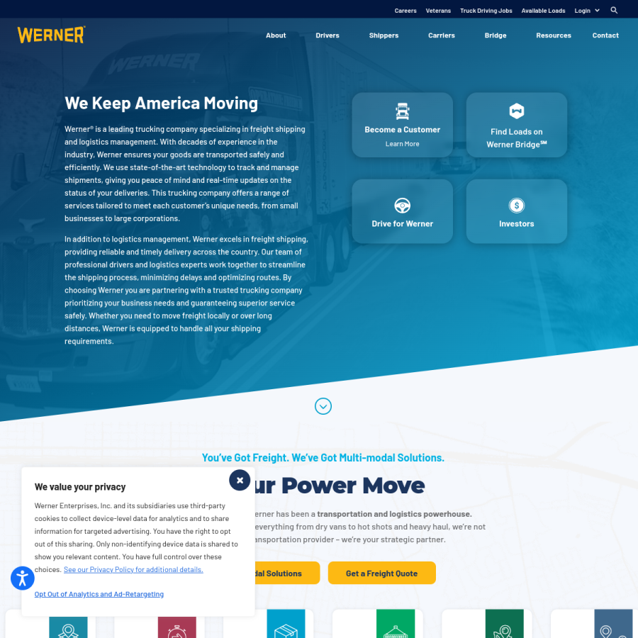 werner.com homepage screenshot