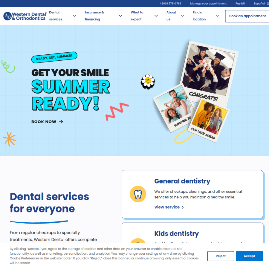 westerndental.com homepage screenshot