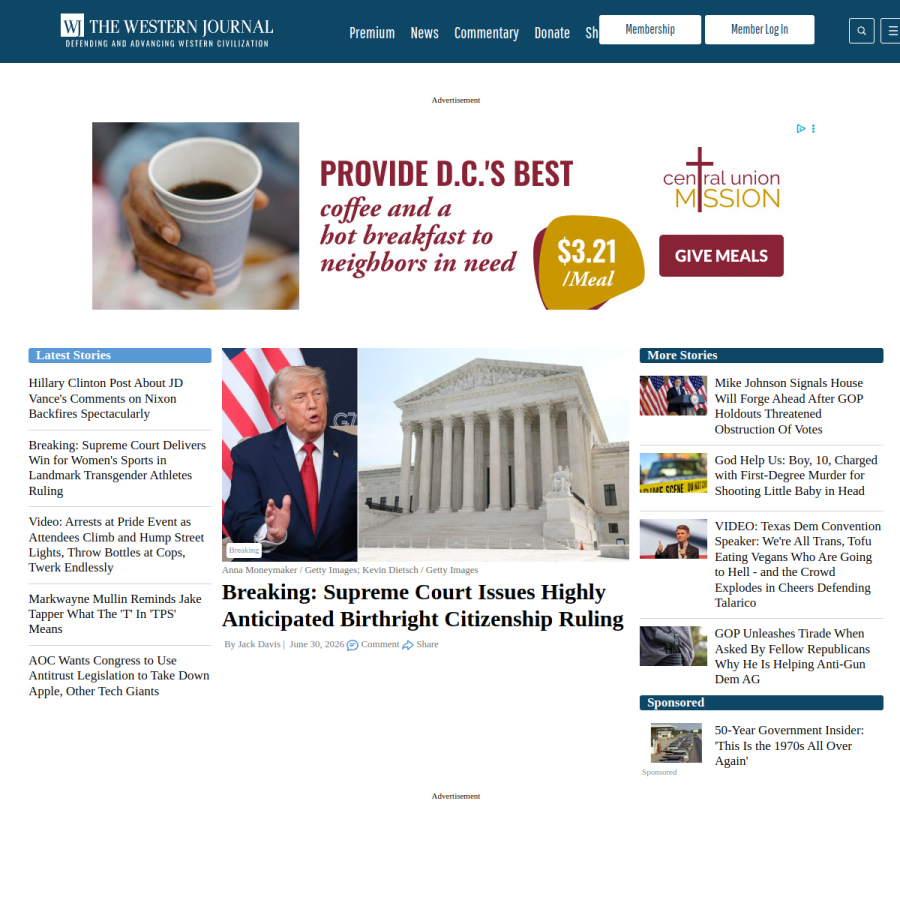 westernjournal.com homepage screenshot