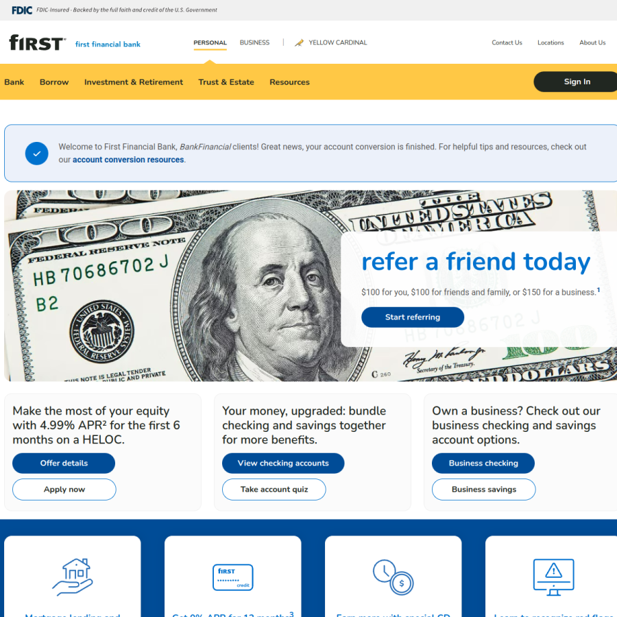 westfield-bank.com homepage screenshot