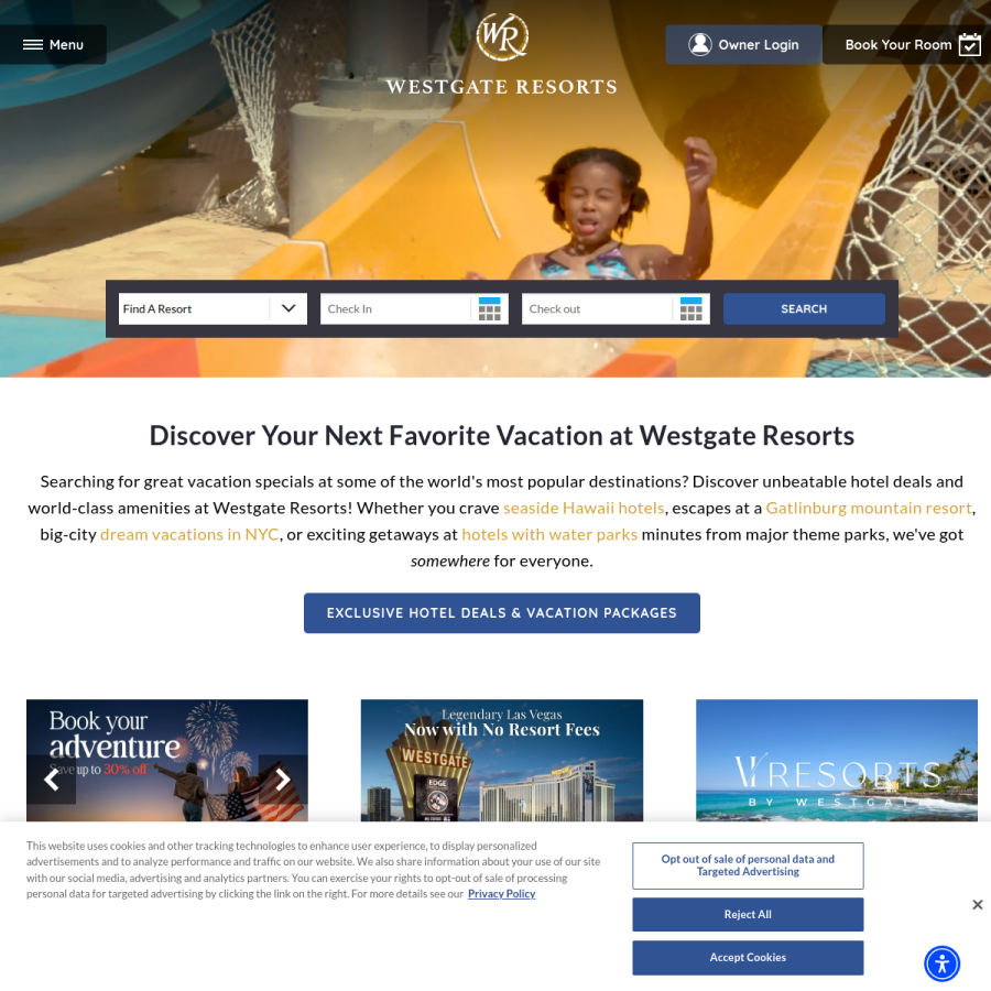 westgateresorts.com homepage screenshot