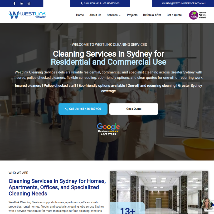 westlinkservices.com.au homepage screenshot