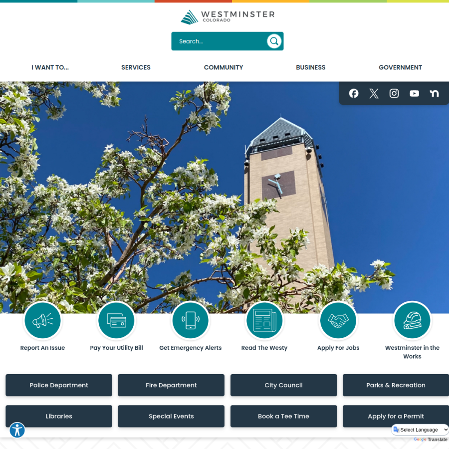 westminsterco.gov homepage screenshot