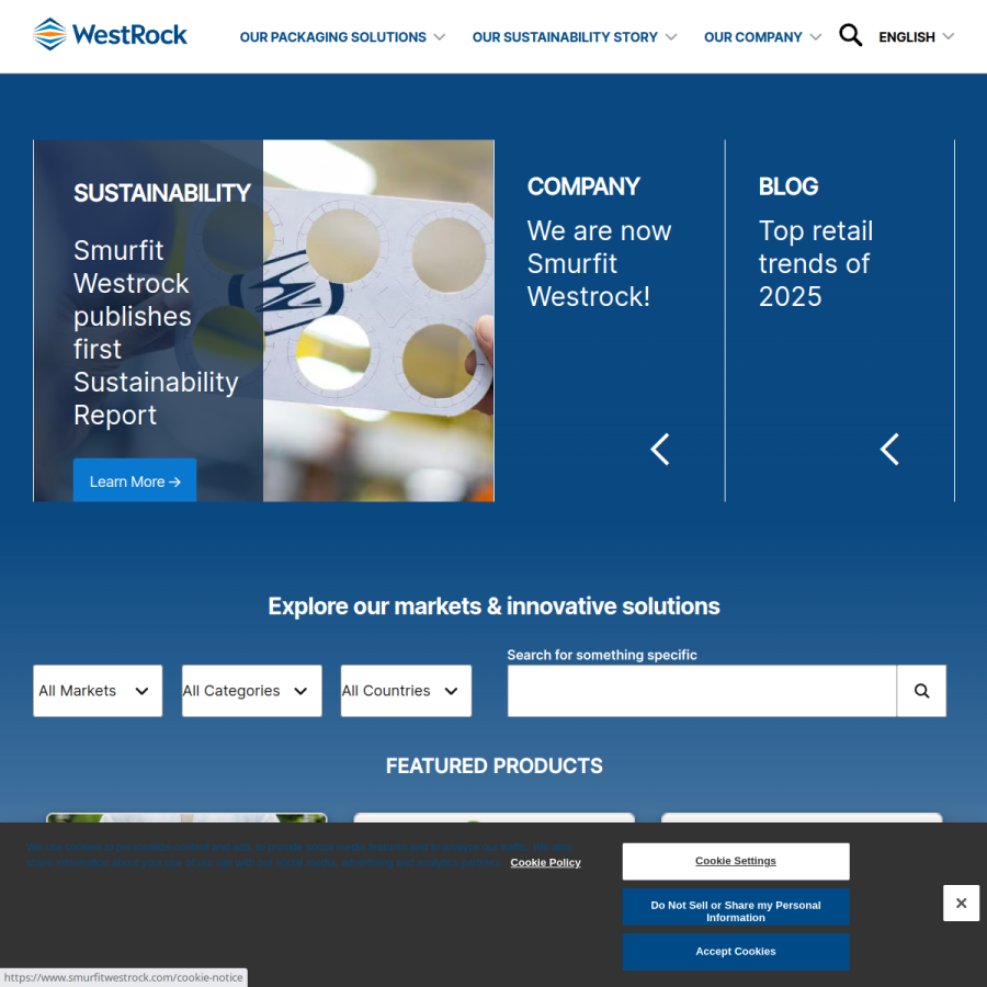 westrock.com homepage screenshot
