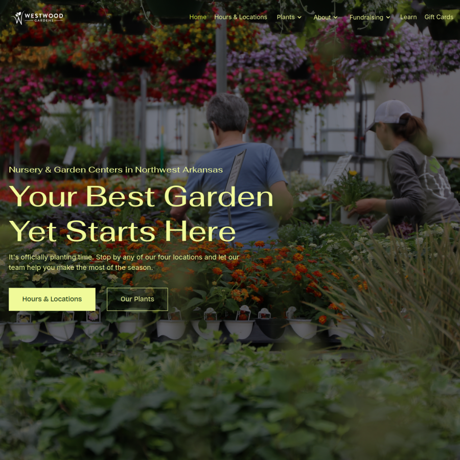 westwoodgardens.com homepage screenshot