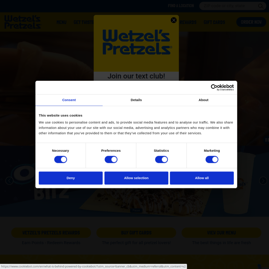 wetzels.com homepage screenshot