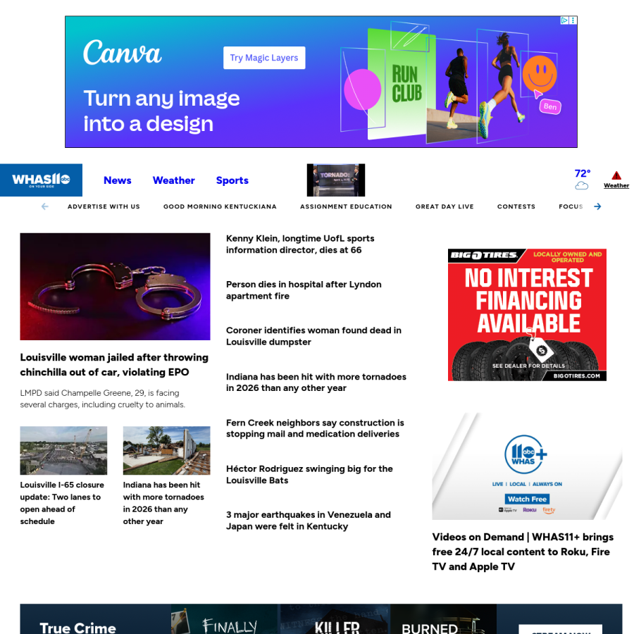 whas11.com homepage screenshot