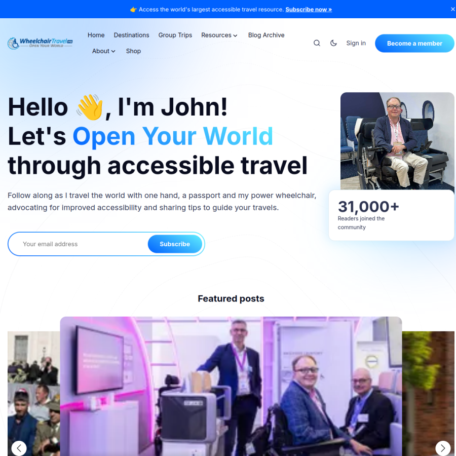 wheelchairtravel.org homepage screenshot