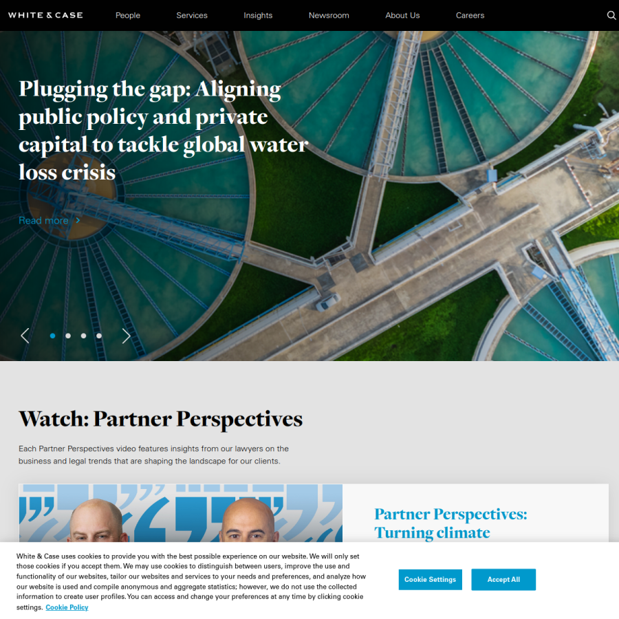 whitecase.com homepage screenshot