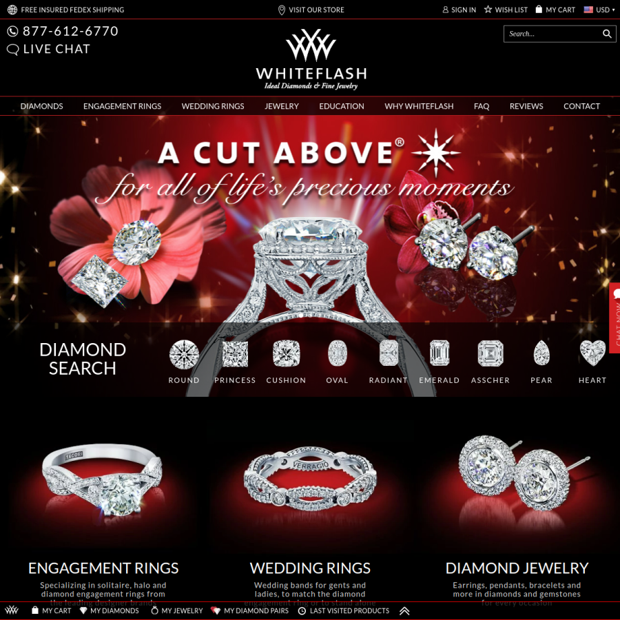 whiteflash.com homepage screenshot