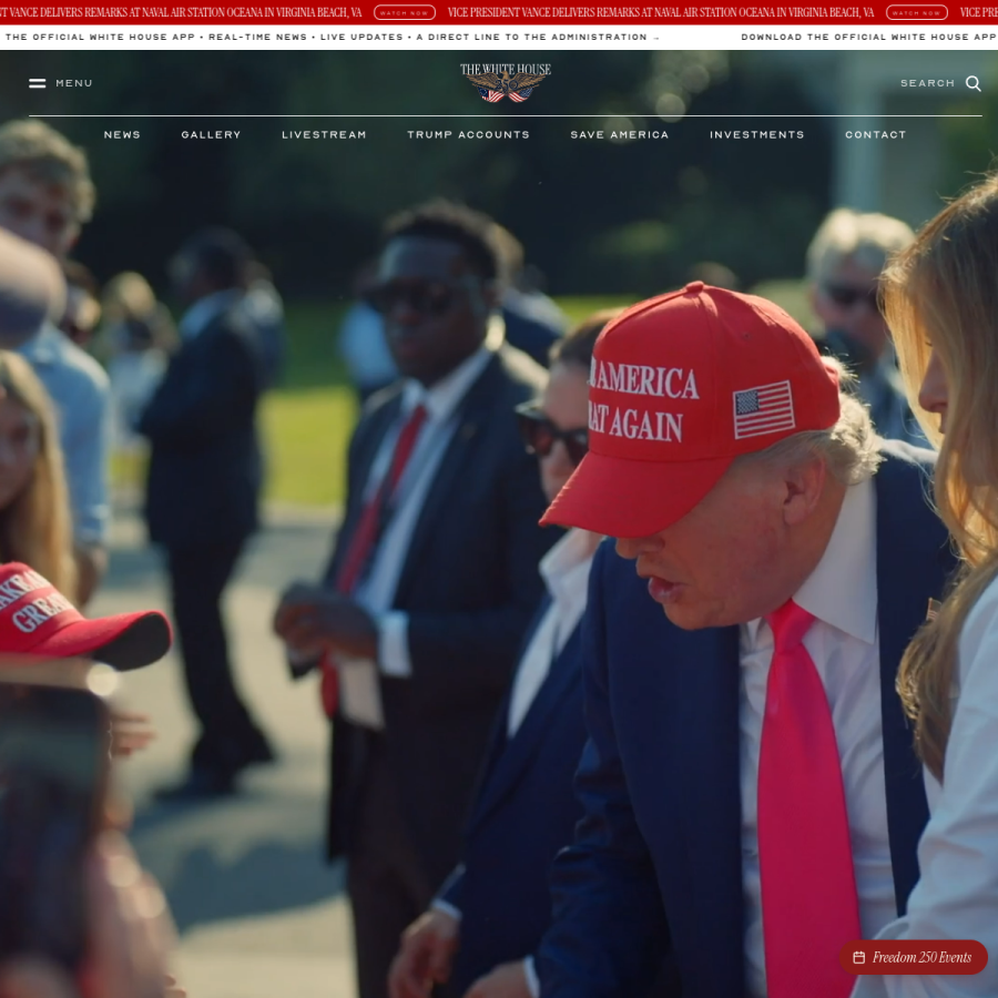 whitehouse.gov homepage screenshot
