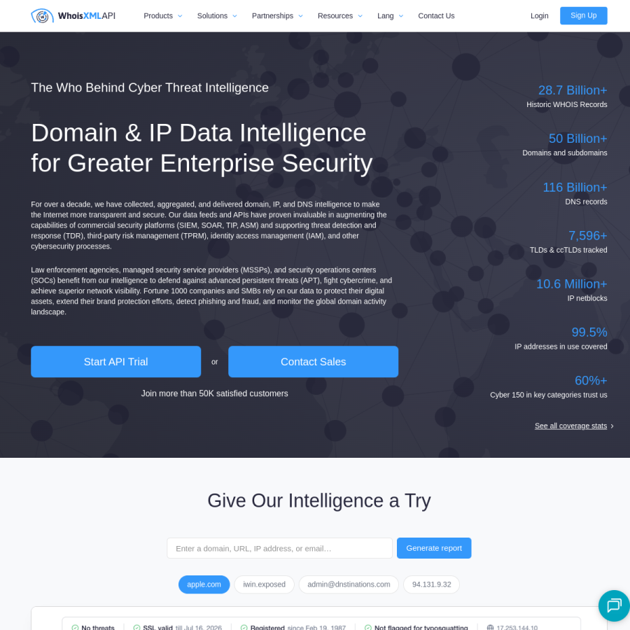 whoisxmlapi.com homepage screenshot