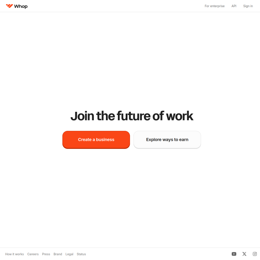 whop.com homepage screenshot