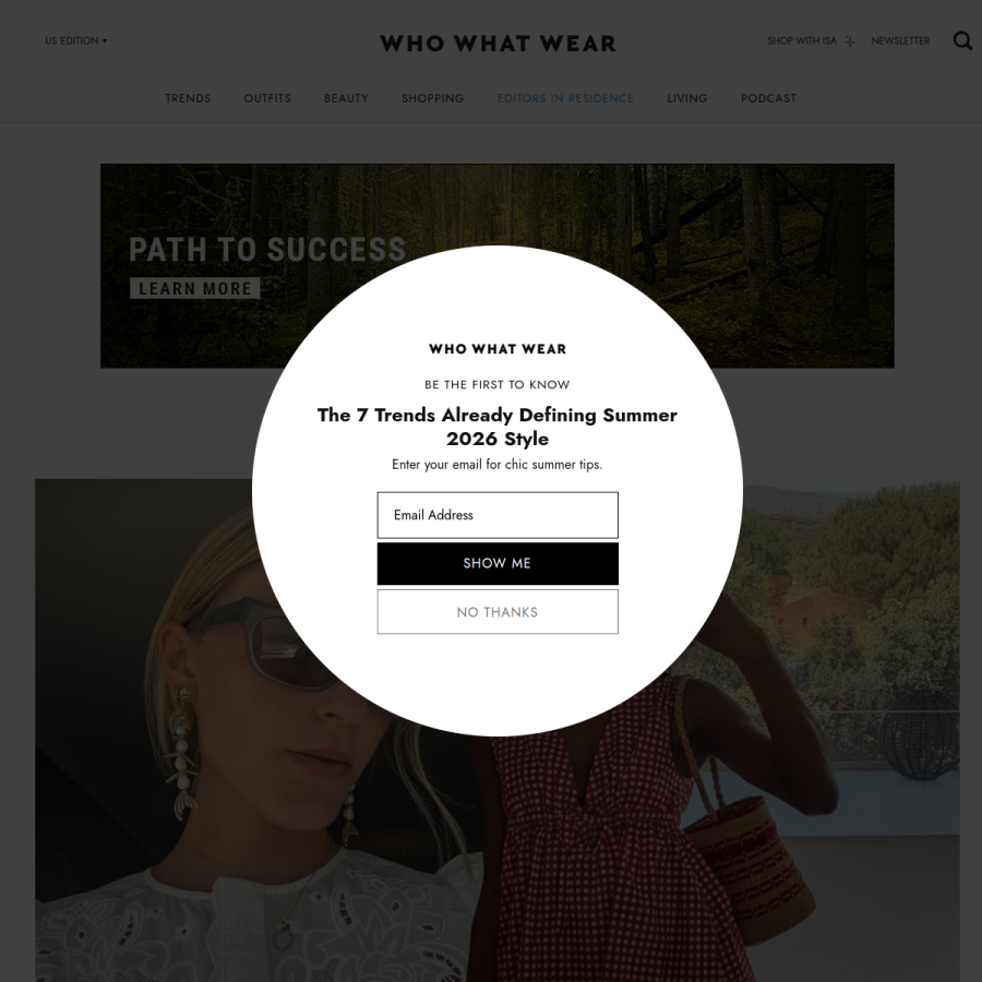 whowhatwear.com homepage screenshot