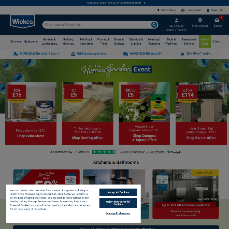wickes.co.uk homepage screenshot