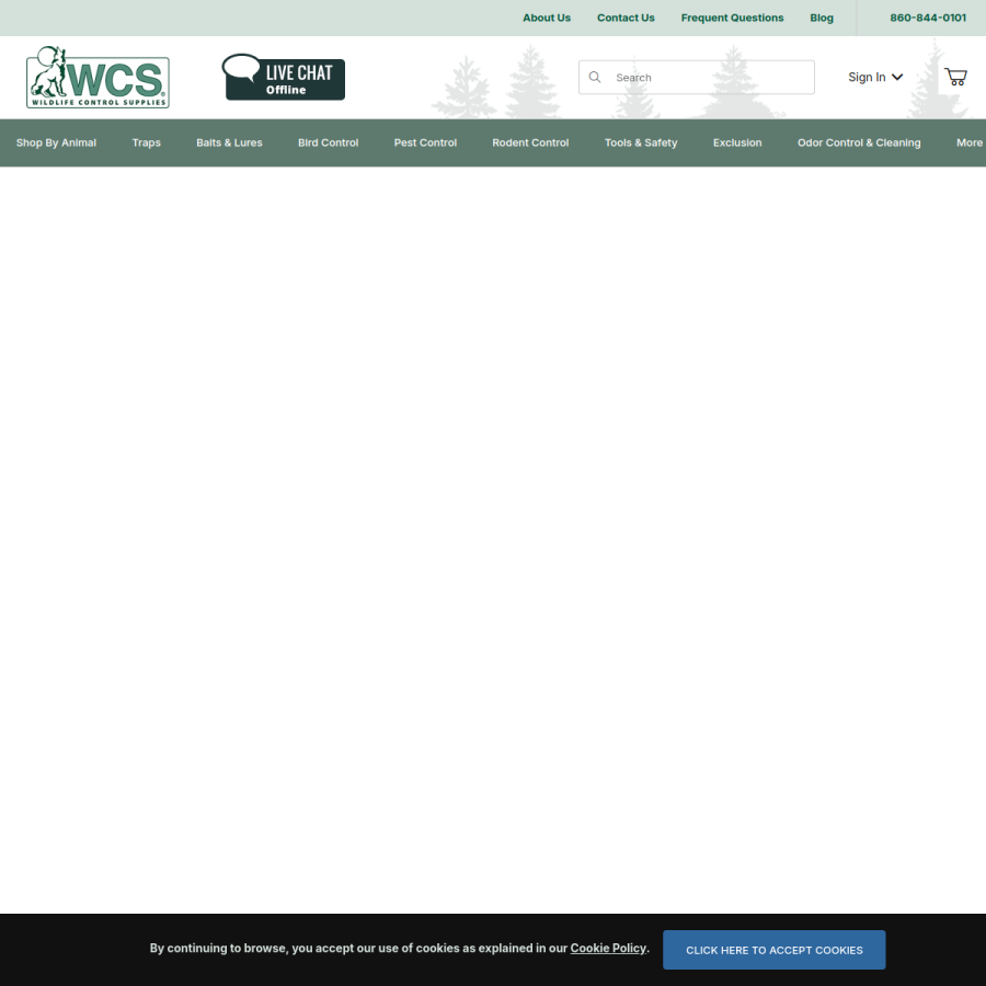 wildlifecontrolsupplies.com homepage screenshot