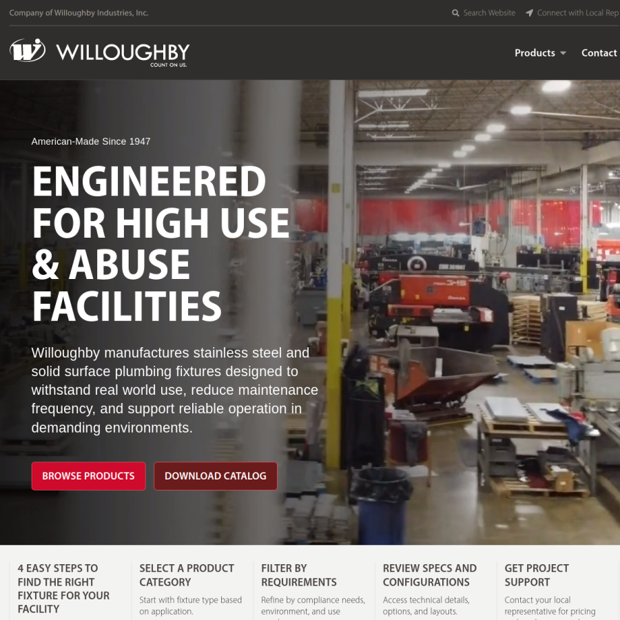 willoughby-ind.com homepage screenshot