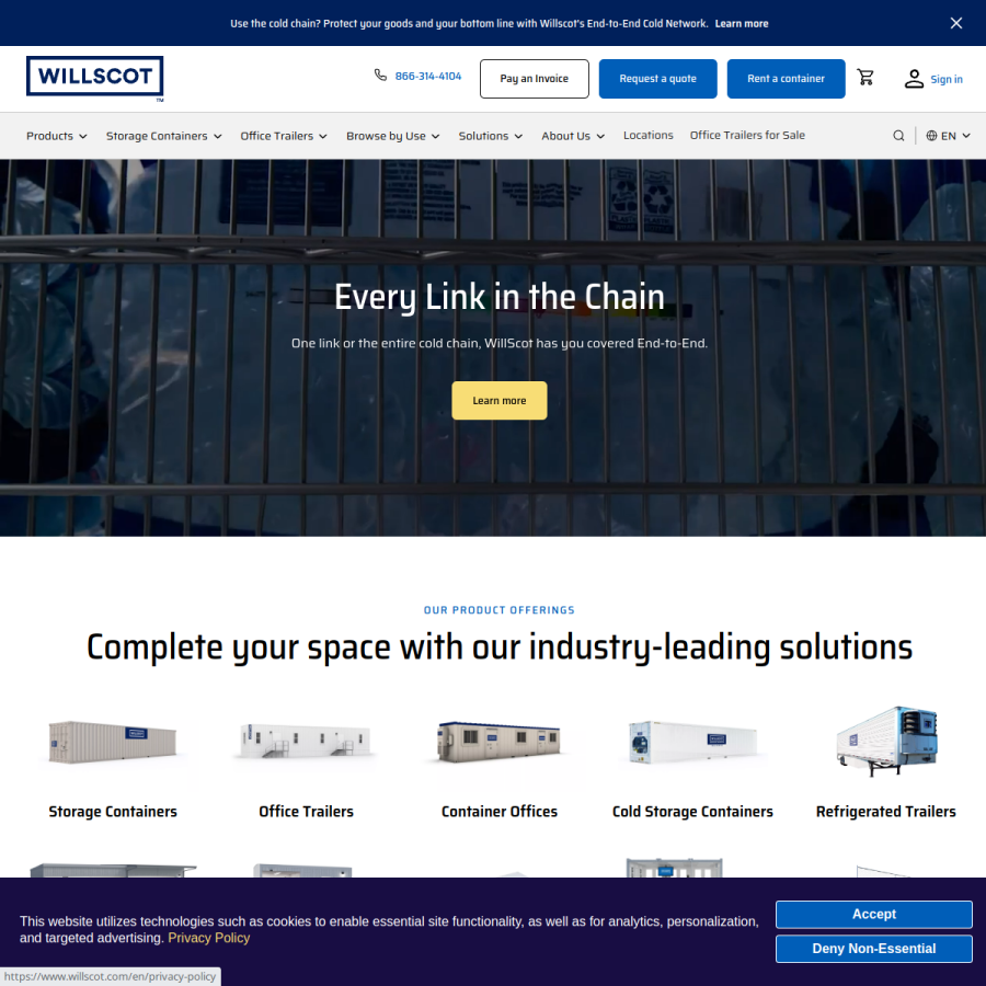 willscot.com homepage screenshot
