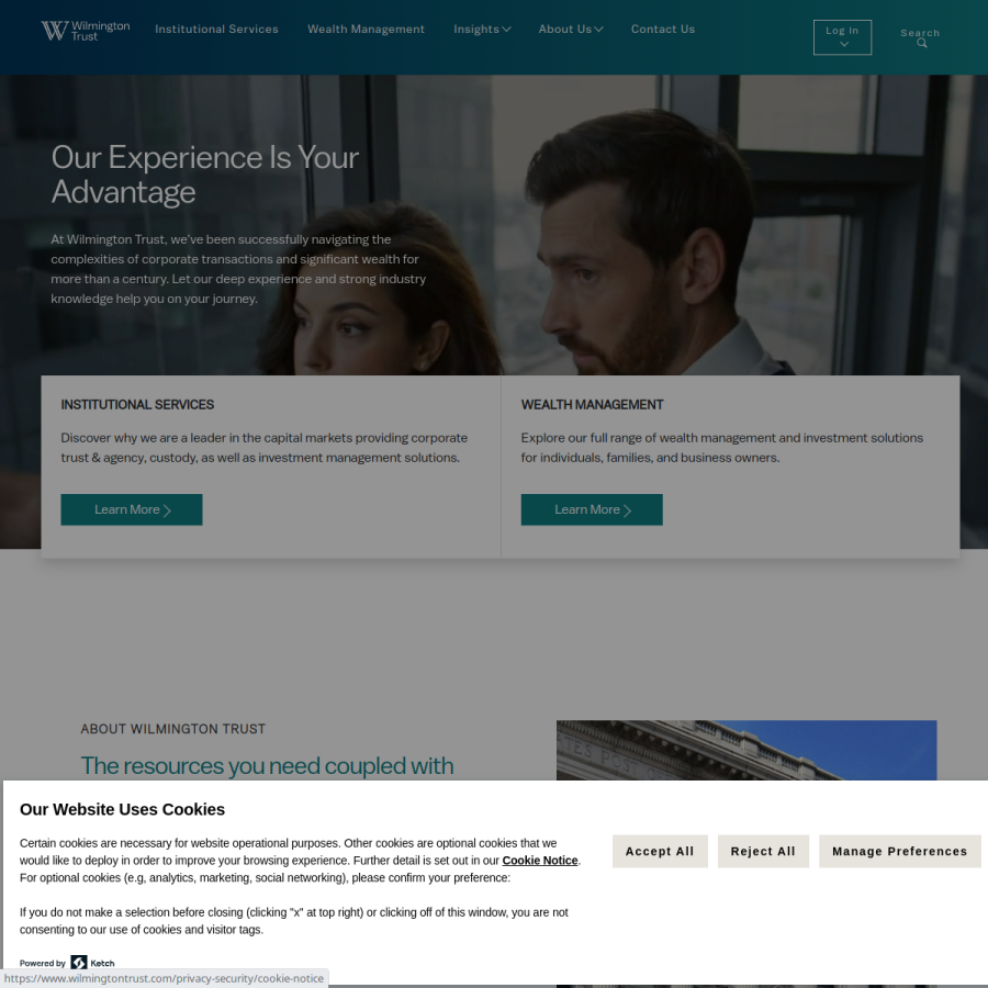 wilmingtontrust.com homepage screenshot