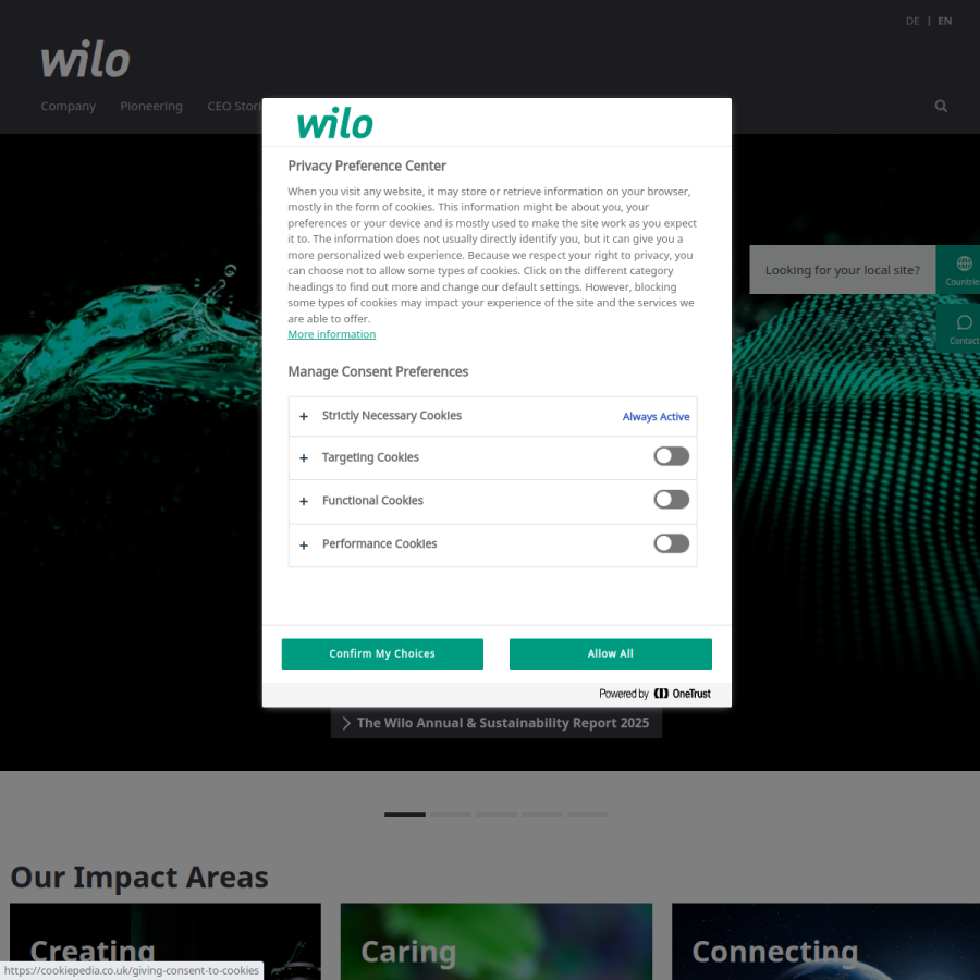 wilo.com homepage screenshot