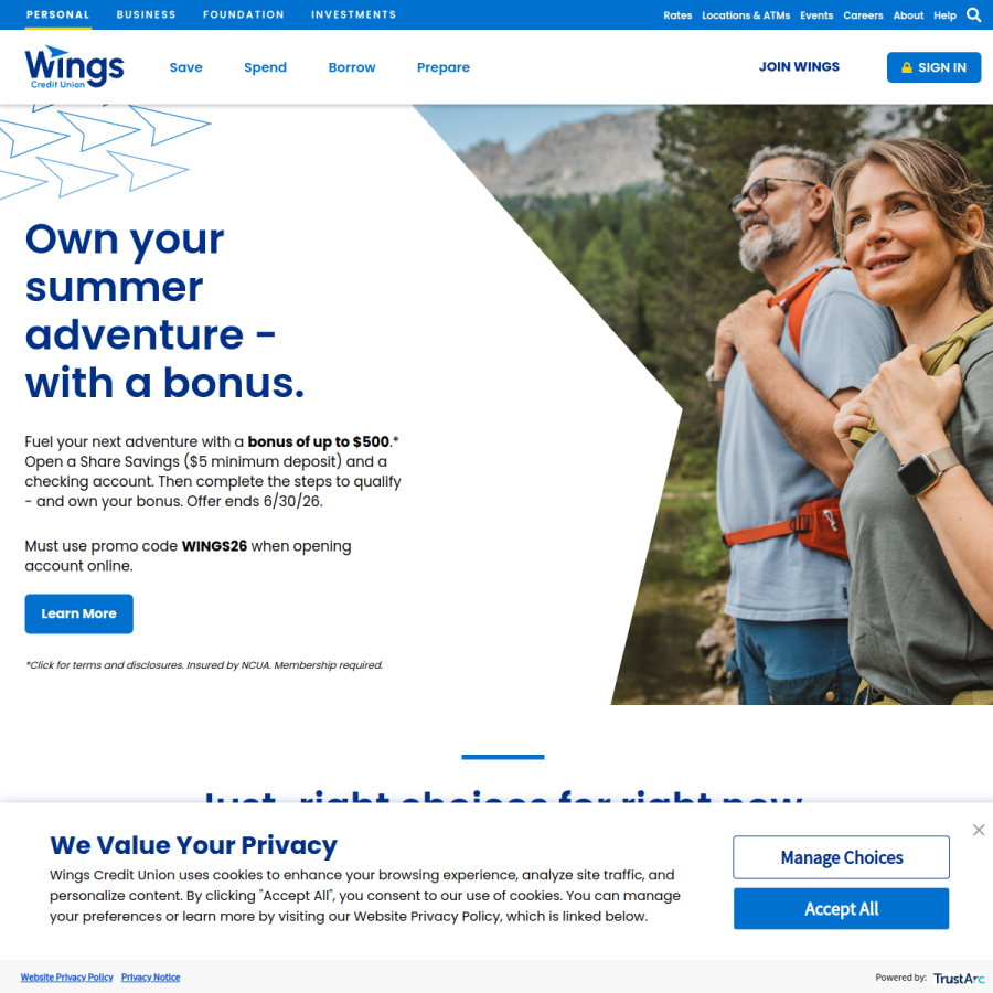 wingsfinancial.com homepage screenshot