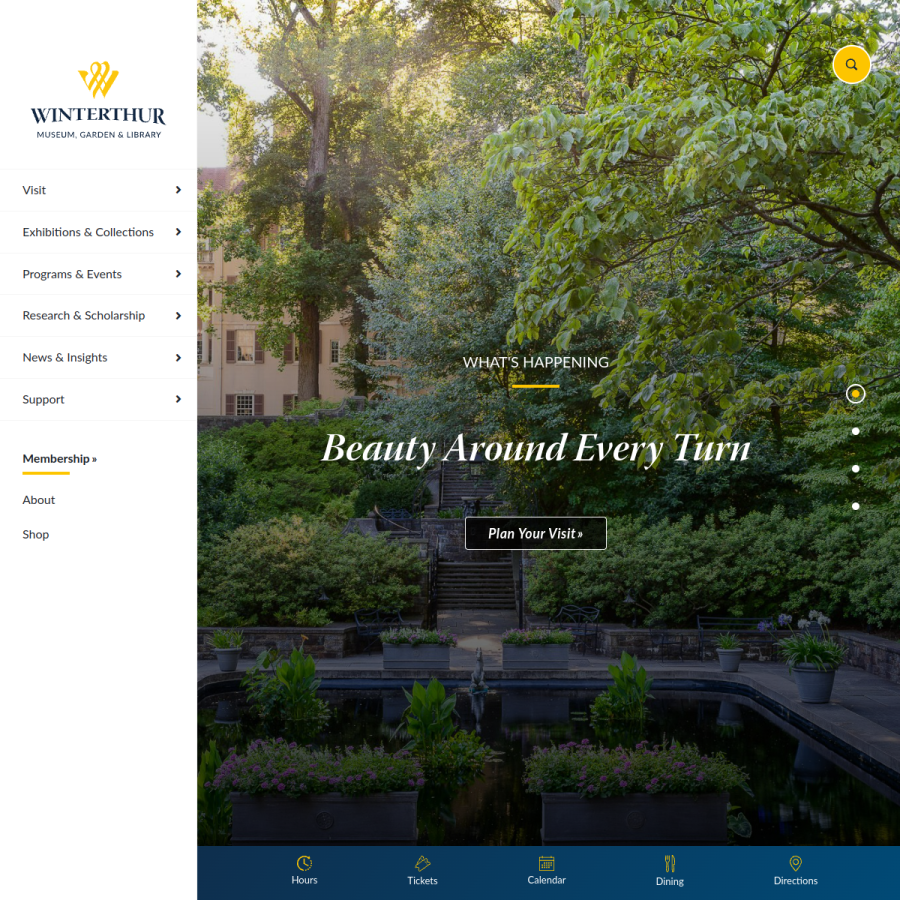 winterthur.org homepage screenshot