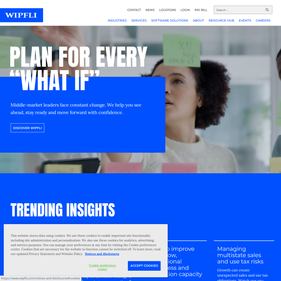 wipfli.com homepage screenshot