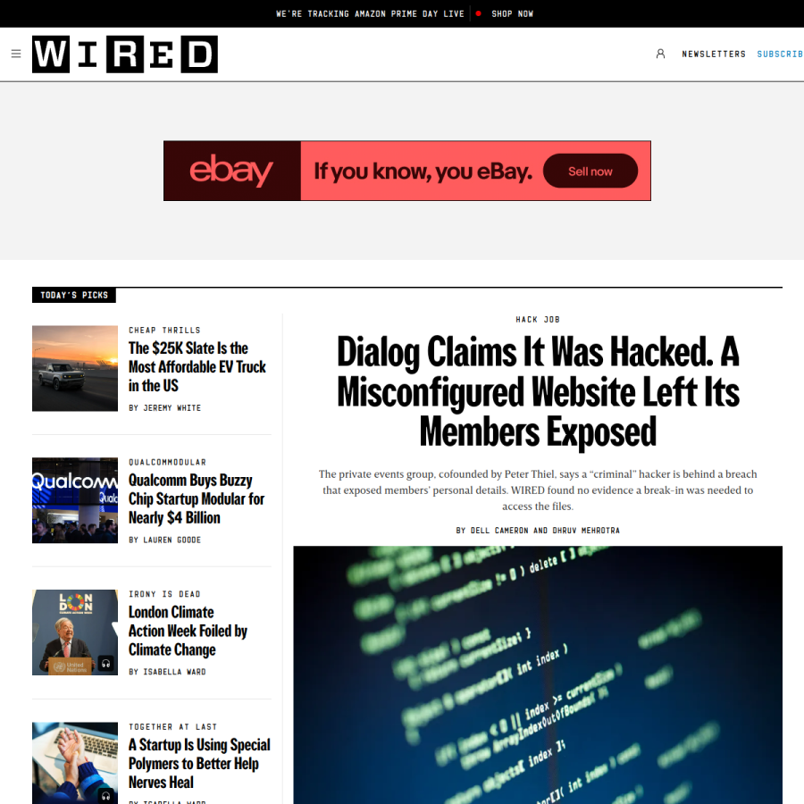 wired.com homepage screenshot