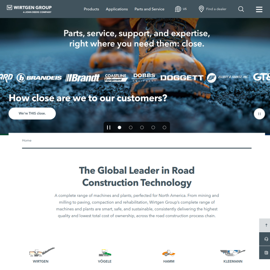 wirtgen-group.com homepage screenshot