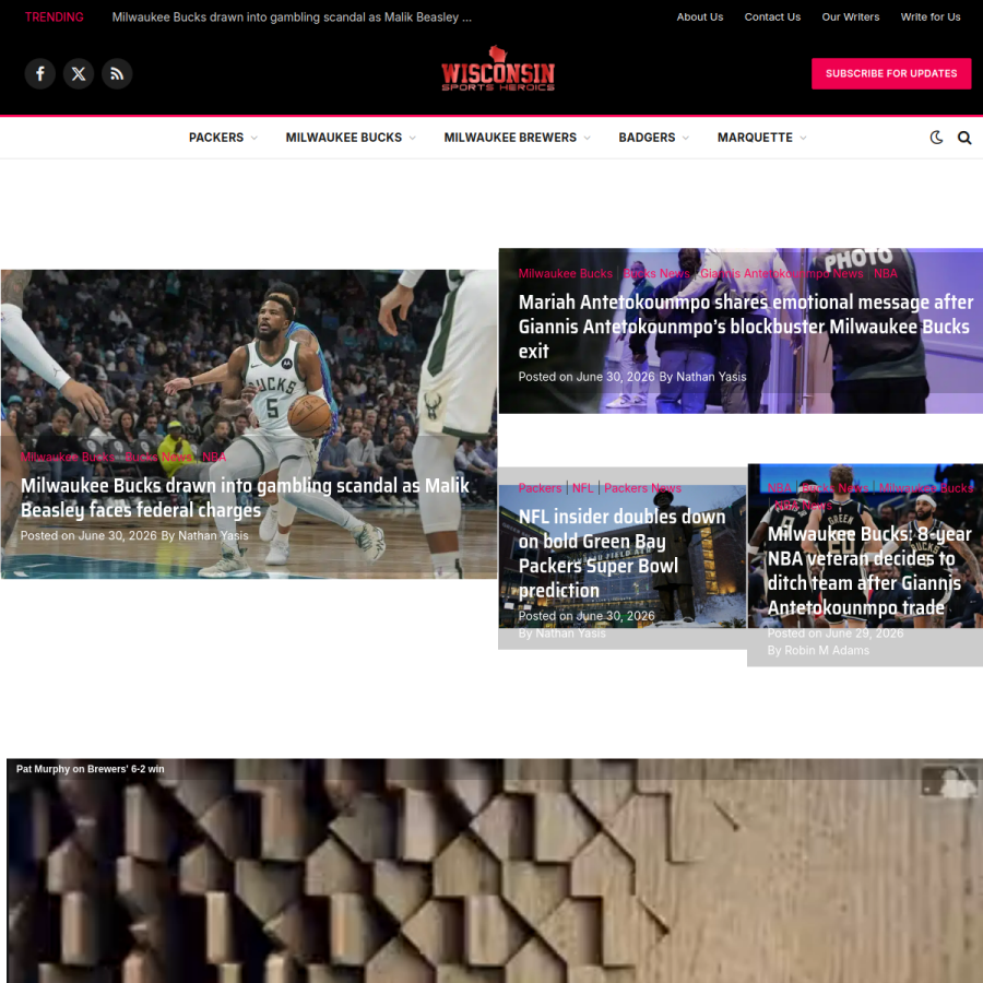 wisportsheroics.com homepage screenshot