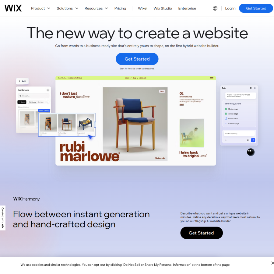 wix.com homepage screenshot