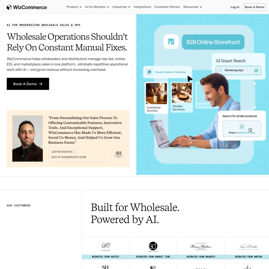 wizcommerce.com homepage screenshot