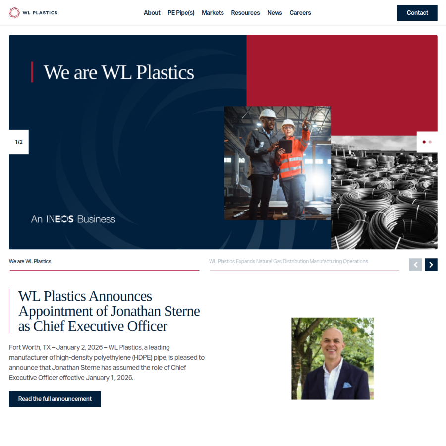 wlplastics.com homepage screenshot