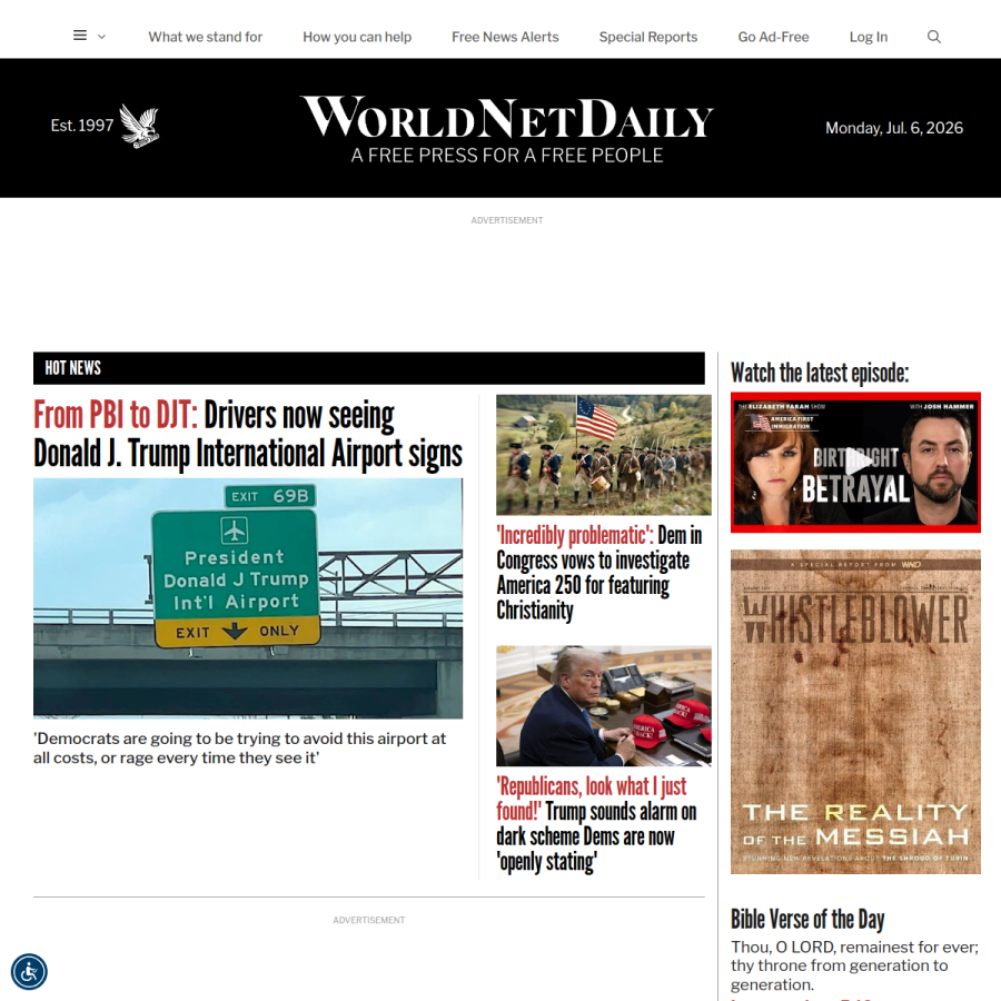 wnd.com homepage screenshot
