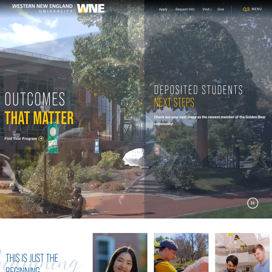 wne.edu homepage screenshot