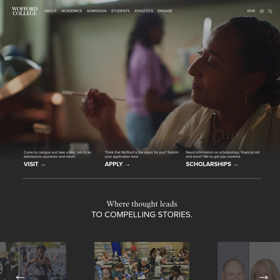 wofford.edu homepage screenshot