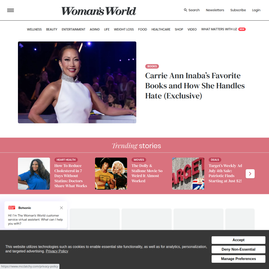 womansworld.com homepage screenshot