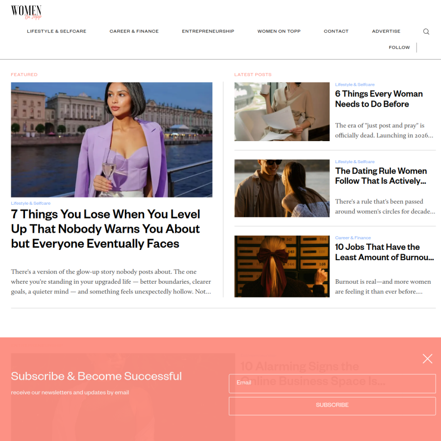 womenontopp.com homepage screenshot