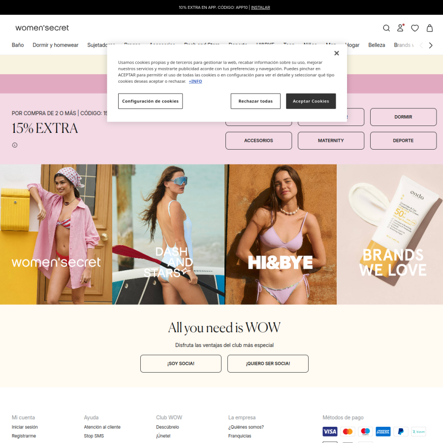 womensecret.com homepage screenshot