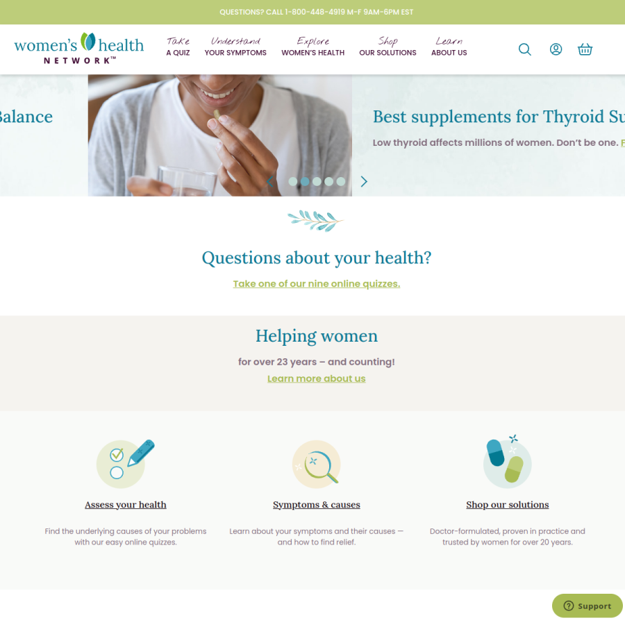 womenshealthnetwork.com homepage screenshot