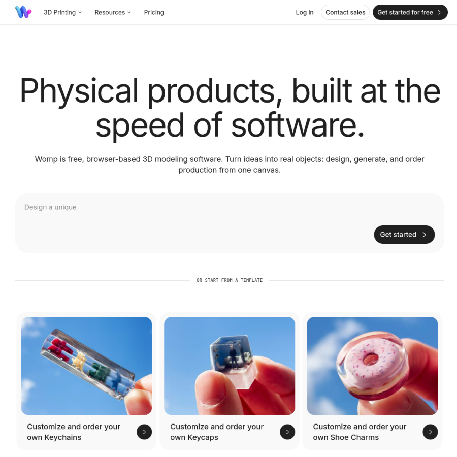 womp.com homepage screenshot