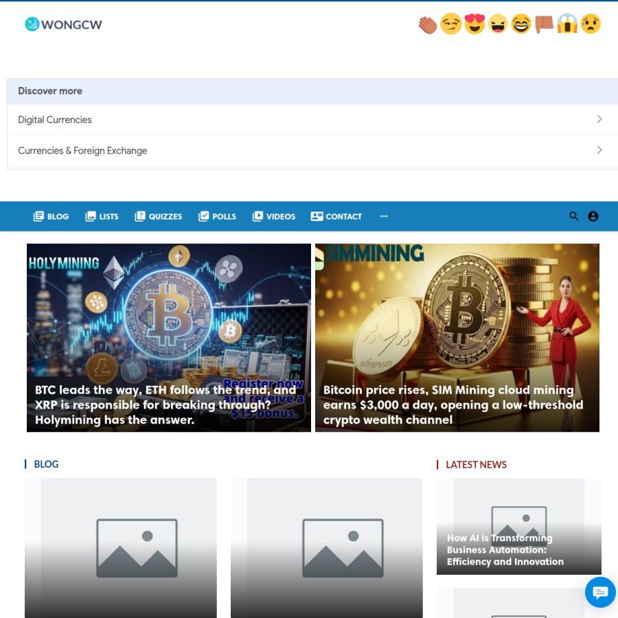 wongcw.com homepage screenshot