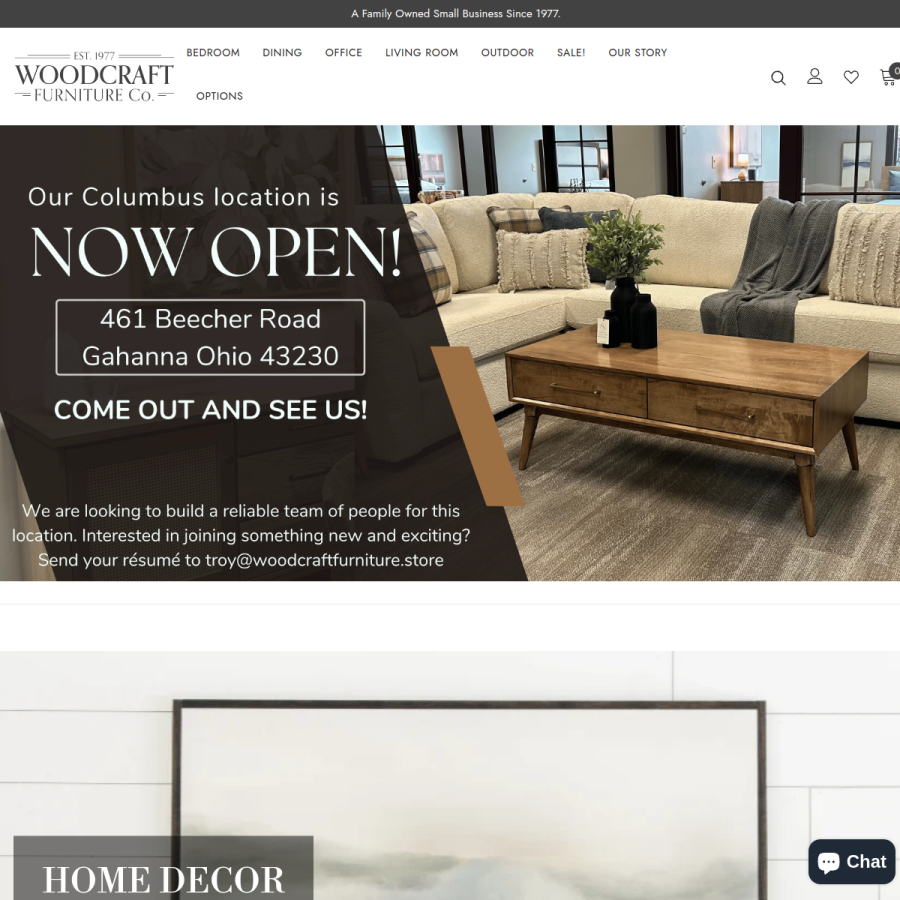 woodcraftfurniture.store homepage screenshot