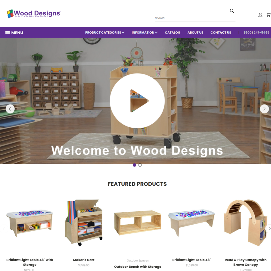 wooddesigns.com homepage screenshot