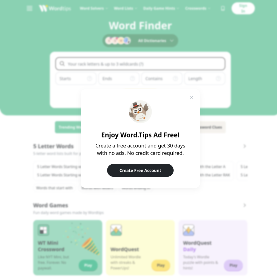 word.tips homepage screenshot