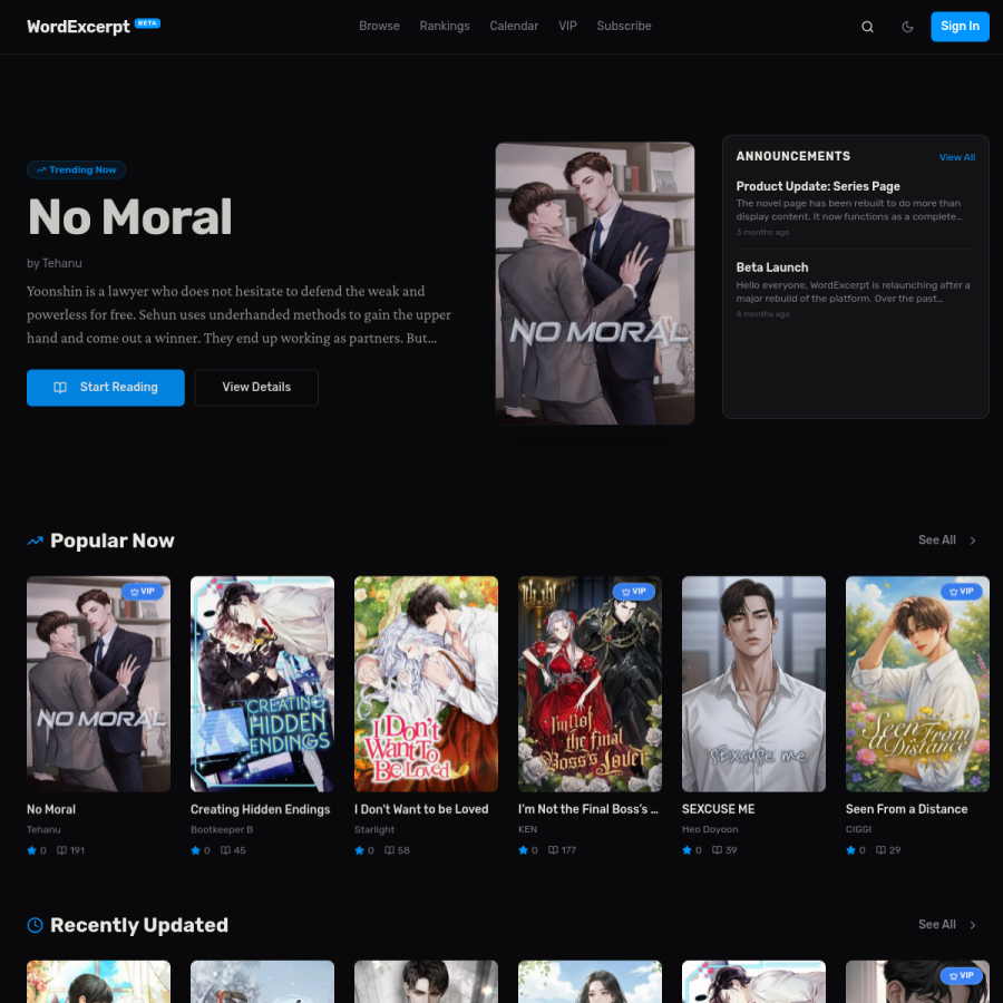 wordexcerpt.com homepage screenshot