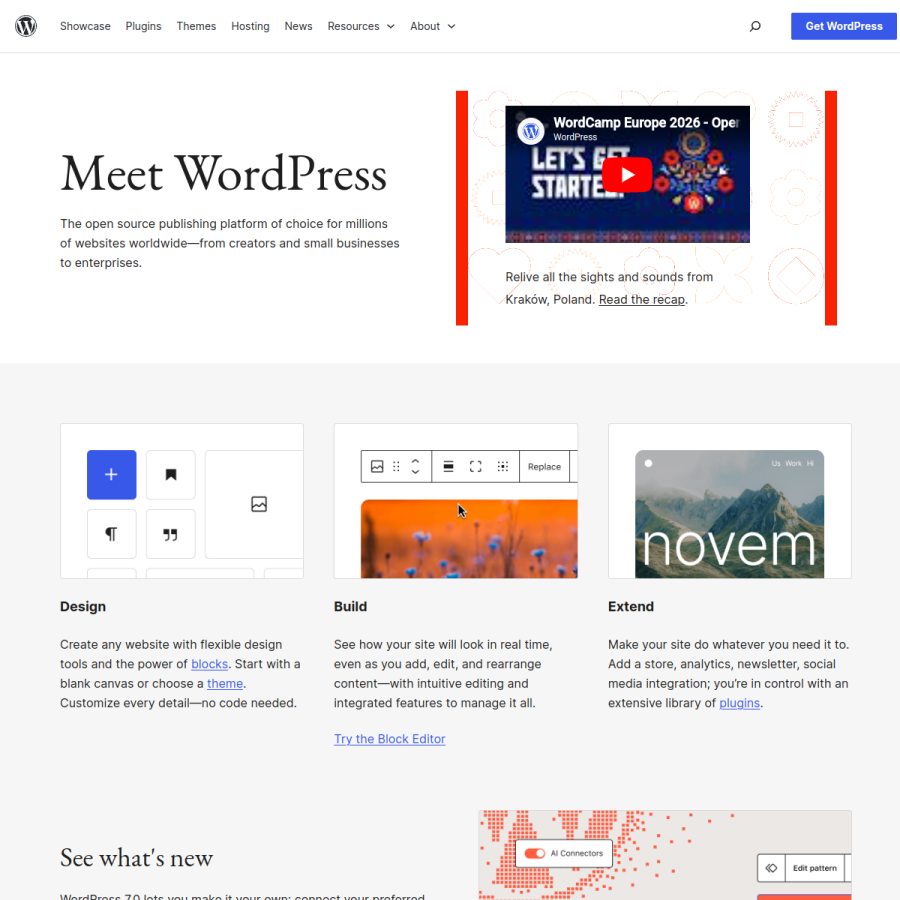 wordpress.org homepage screenshot