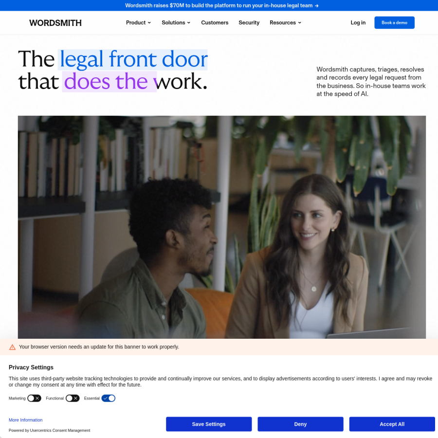 wordsmith.ai homepage screenshot