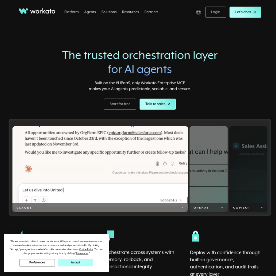 workato.com homepage screenshot